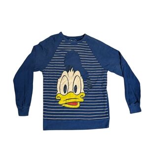 Disney Blue and Yellow Donald Duck Striped Shirt